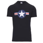 T-Shirt  US Airforce, schwarz 