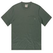T-Shirt Gray m. Brusttasche von Vintage Industries, oliv 