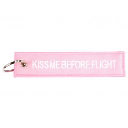 Schlüsselanhänger Kiss me before flight, rosa 