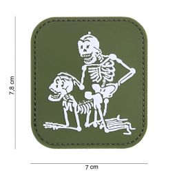 Rubber Patch Two Skeltons, oliv 
